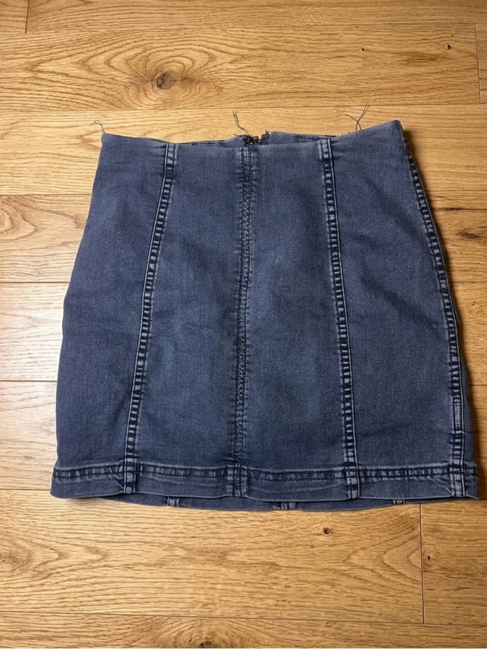 Free People Dark Blue Denim Mini Skirt jeans - Picture 2 of 3